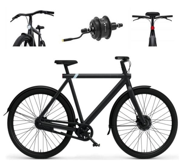 New vanmoof style cheap electric battery sports alloy frame rear hub motor cycle hot selling electric city lady's bike bafang