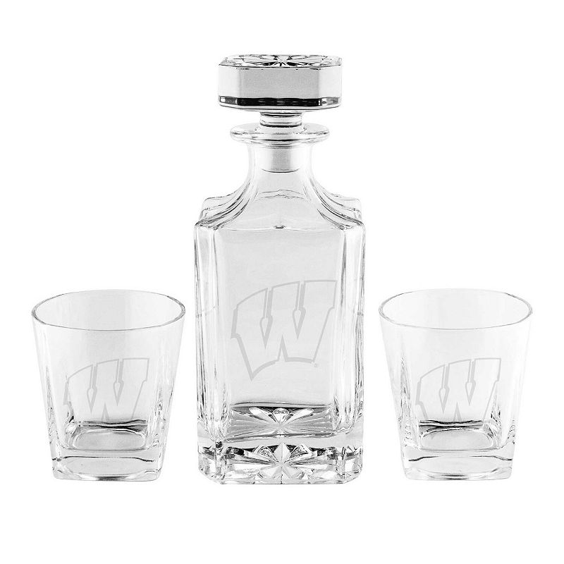 Wisconsin Badgers 3-Piece Decanter Set