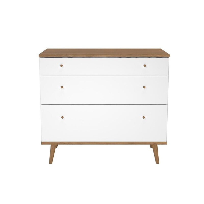 Midtown Concept 3 Drawer Dresser Bedroom Storage Three Drawer Chest MDF Wood