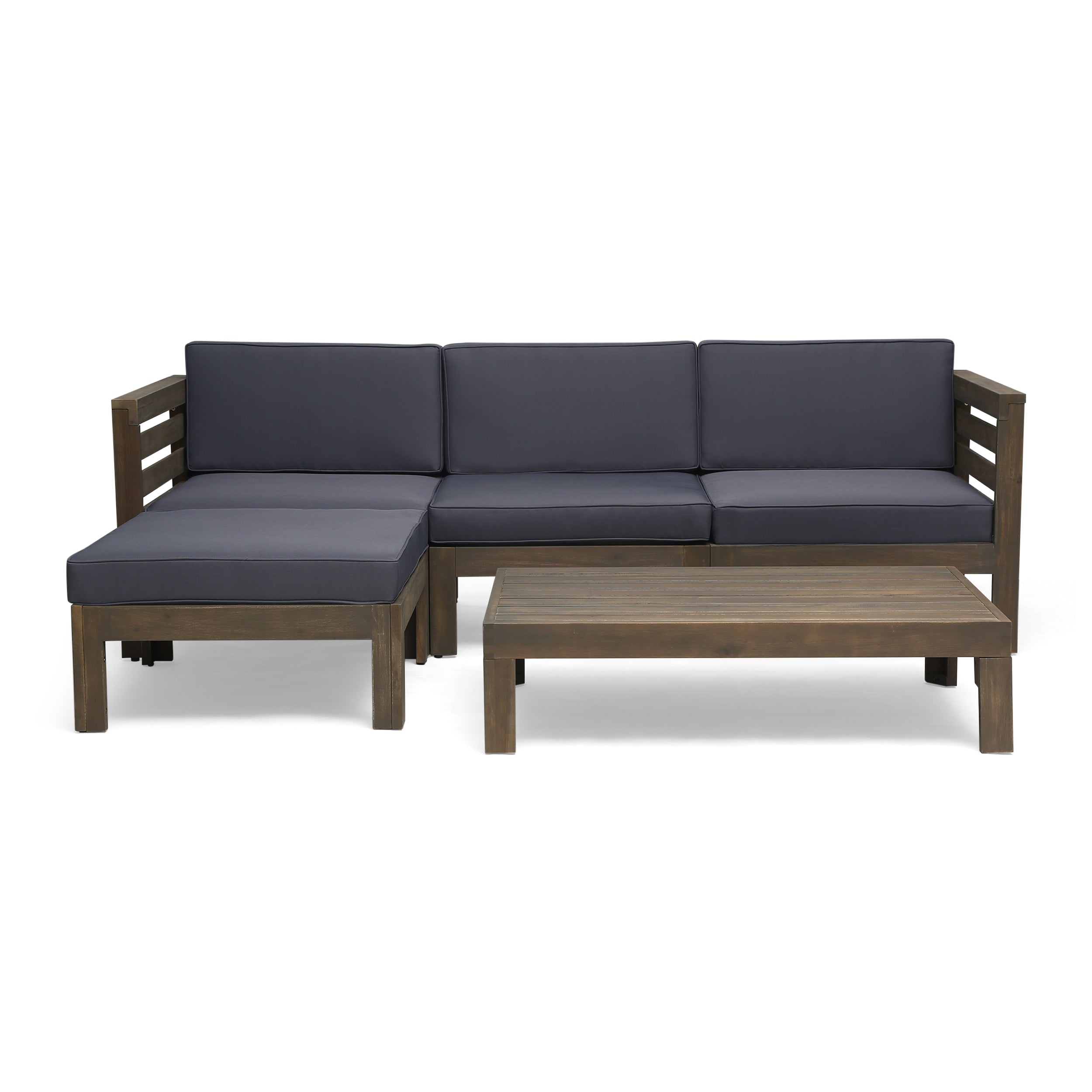 Canal Outdoor 5 Piece Acacia Wood Sofa Set