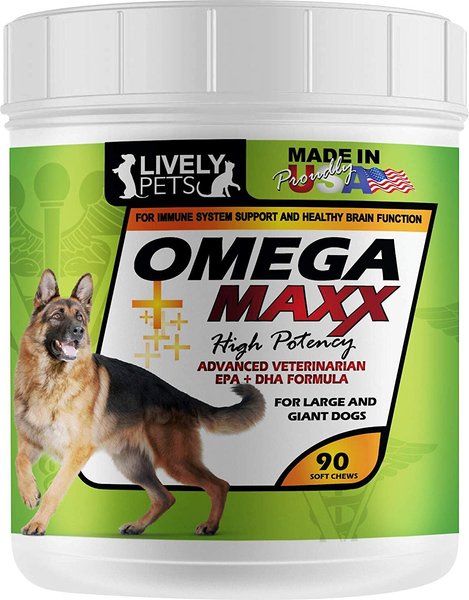 Lively Pets Omega Maxx Fish Oil Large and Giant Dog Soft Chews