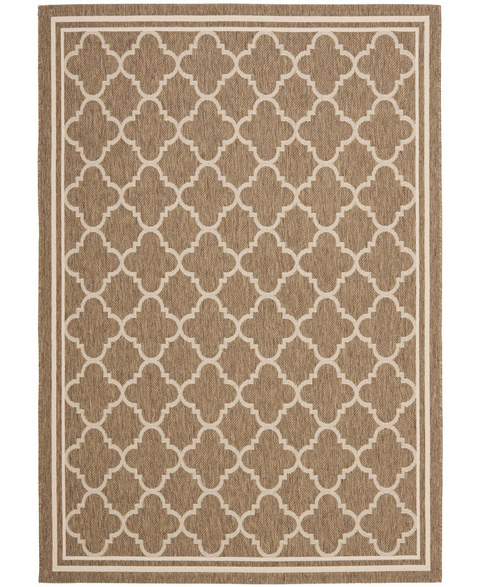 Safavieh Courtyard CY6918 Brown and Bone 6'7 x 9'6 Outdoor Area Rug