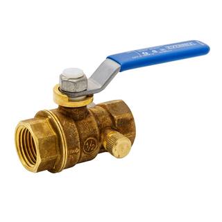 Everbilt 12 in. Forged Brass Threaded Ball and Waste Valve 107-753EB