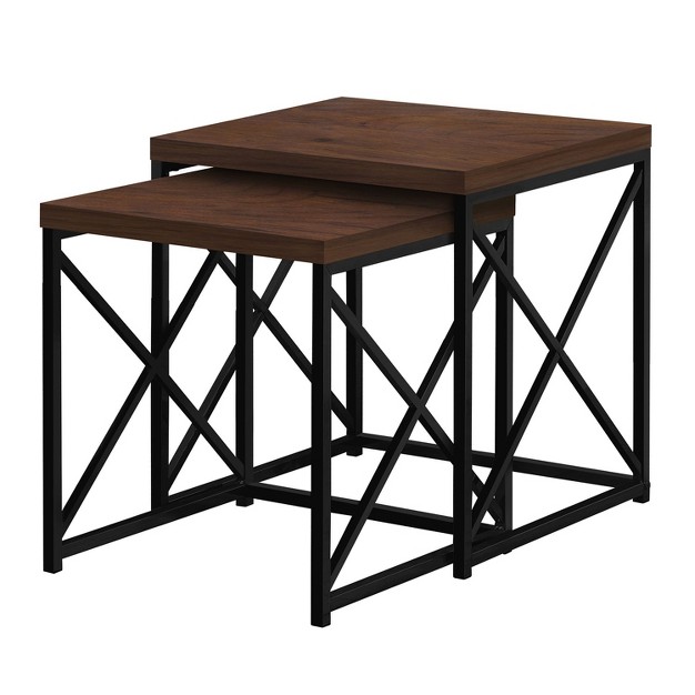 Monarch Specialties 2 Piece Square Nesting Accent Table Set