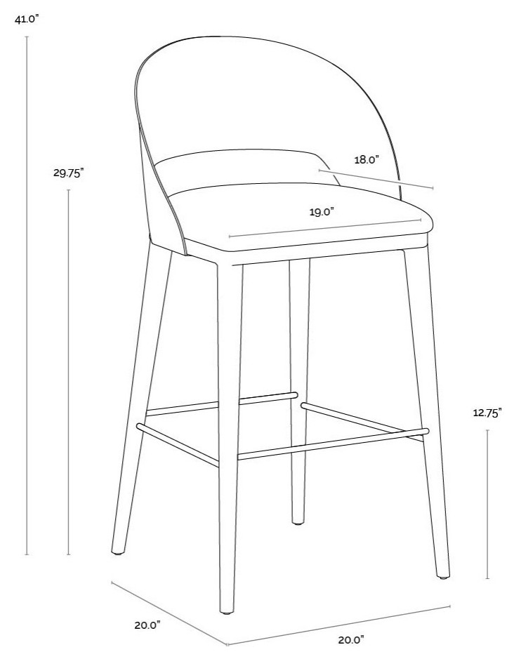 Dezirae Barstool   Midcentury   Bar Stools And Counter Stools   by Sunpan Modern Home  Houzz