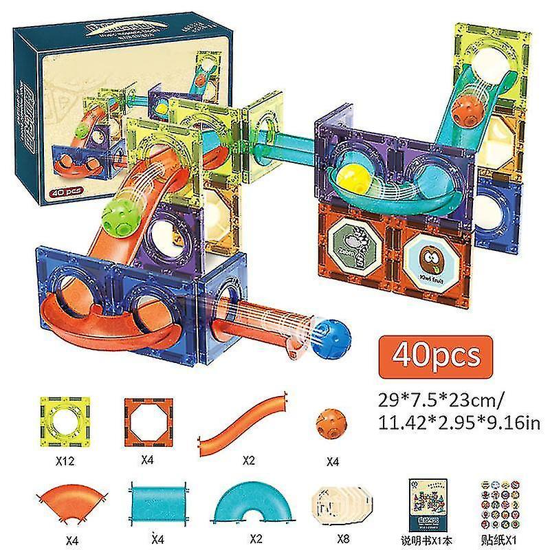 Building Blocks Toy Set 40 Pcs Magnetic Building Tiles 3d Colorful Construction Model Toy