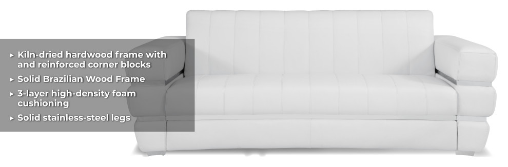 Ferrara Genuine Italian Leather Modern Loveseat   Contemporary   Loveseats   by Luxuriant Furniture  Houzz