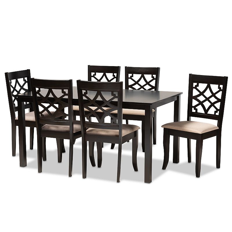 Baxton Studio Mael Dining Table and Chair 7-piece Set