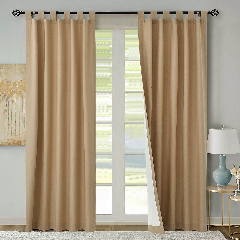 Myne Decor Weathermate Tab Top Curtain Panel Pair Window Dressing each 40 x 84 in Khaki