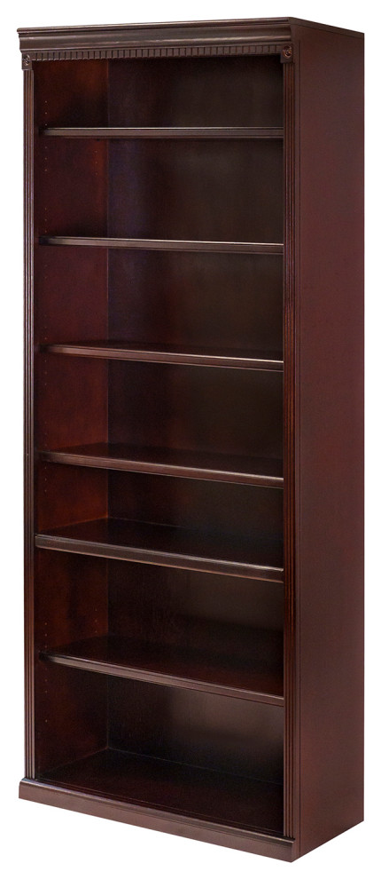 Martin Furniture Huntington Club 7 Shelf  Wood Bookcase in Vibrant Cherry   Traditional   Bookcases   by Martin Furniture  Houzz