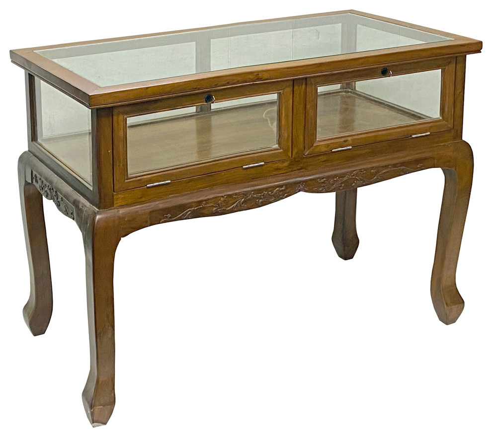 Oriental Craw Legs Rectangular Glass Top Console Display Table Counter Hcs7676   Asian   Console Tables   by Golden Lotus Antiques  Houzz