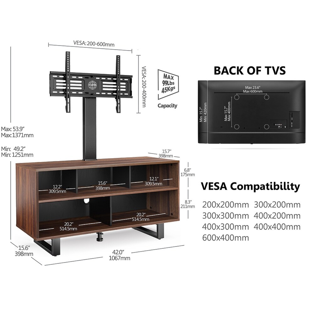 FITUEYES Swivel Floor TV Stand For 32\