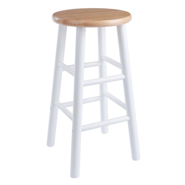 Huxton Natural and White 24-inch Counter Stools (Set of 2) - N/A