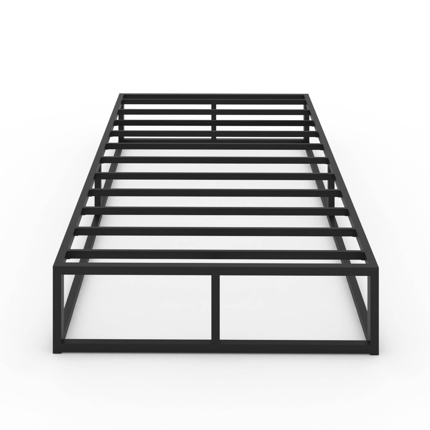 10 Inch Twin Bed Frame with Steel Slat Support, Low Profile Twin Metal Platform Bed Frame Support Mattress Foundation, No Box Spring Needed / Easy Assembly / Noise Free