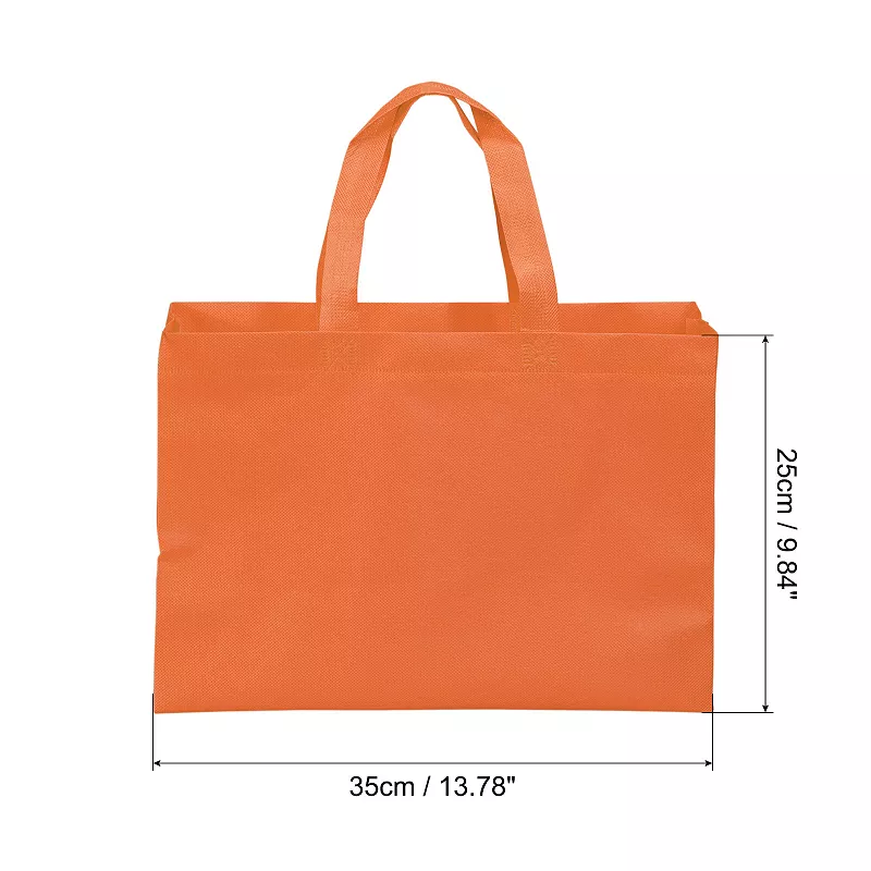 Reusable Gift Bag， 10Pcs Horizontal Style Non-Woven Grocery Tote Bag