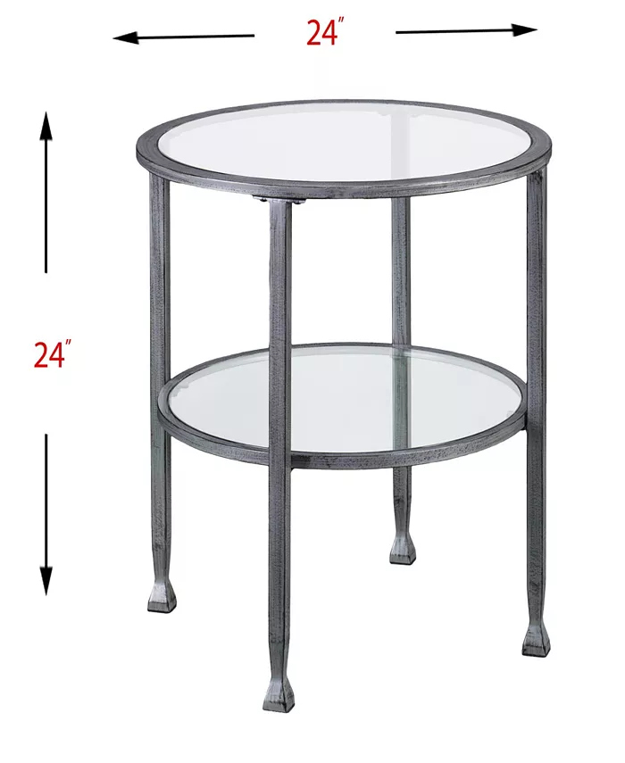 Southern Enterprises Brookford Metal And Glass Round End Table