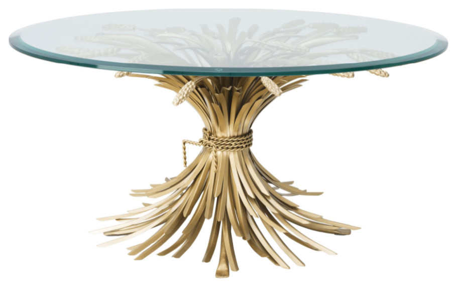 Sheaf Wheat Coffee Table  Eichholtz Bonheur   Farmhouse   Coffee Tables   by Oroa   Distinctive Furniture  Houzz