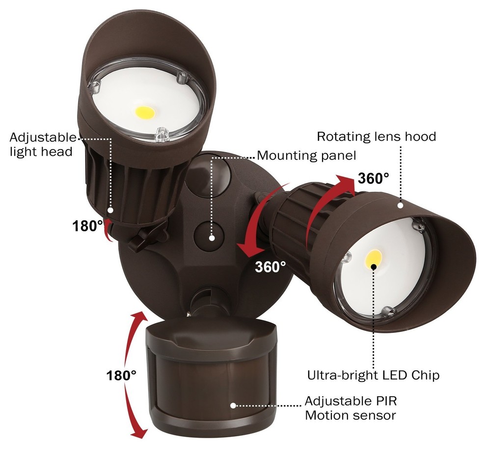 LEONLITE LED Security Light  5000K Daylight   Transitional   Outdoor Flood And Spot Lights   by W86 Trading Co.  LLC  Houzz