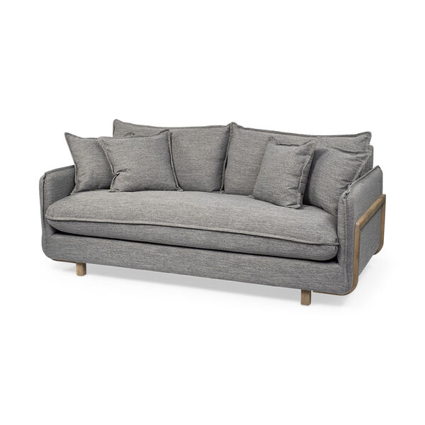 Roy I Castlerock Gray Upholstered Three Seater Sofa