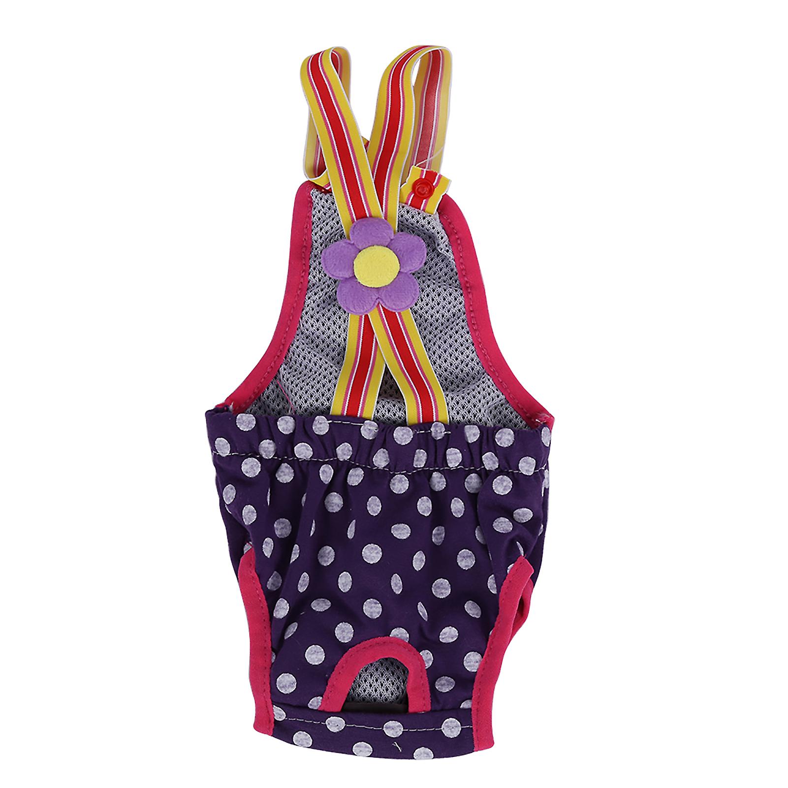 Female Dog Diaper Sanitary Menstrual Suspender Underwear Reusable Washable Pants Purple Xl