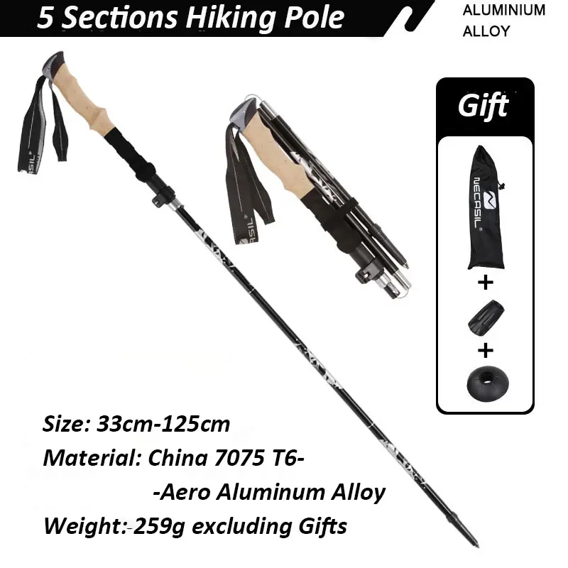 Mountain Wild Camp Walking Stick Adjustable Folding Telescopic Smart Hiking Pole Wholesale Custom Self Defense Luxury