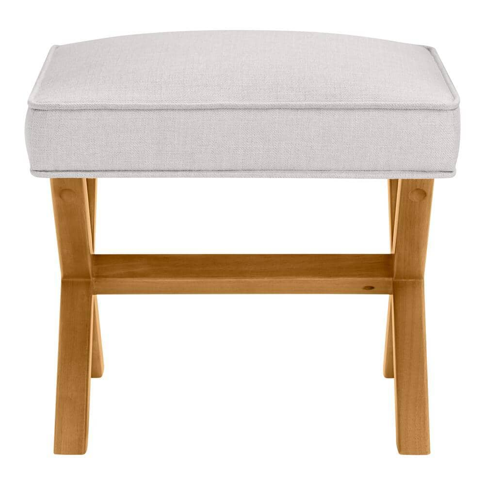 StyleWell Eleanor Ottoman & Accent Stool in Solid Biscuit Beige Upholstery (20