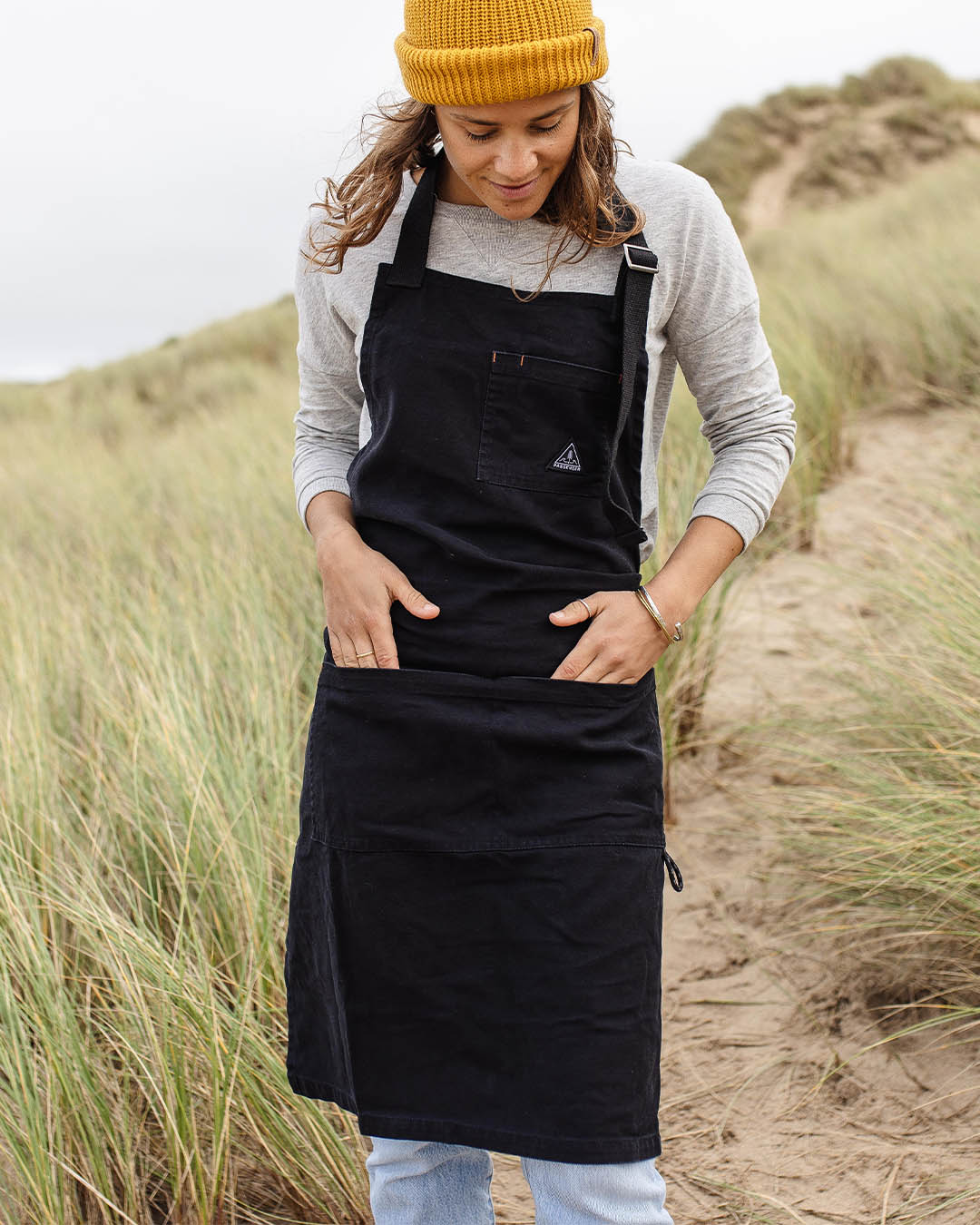 Yard Organic Cotton Denim Apron - Black