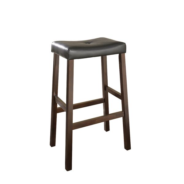 Upholstered Saddle Seat 2Pc Bar Stool Set