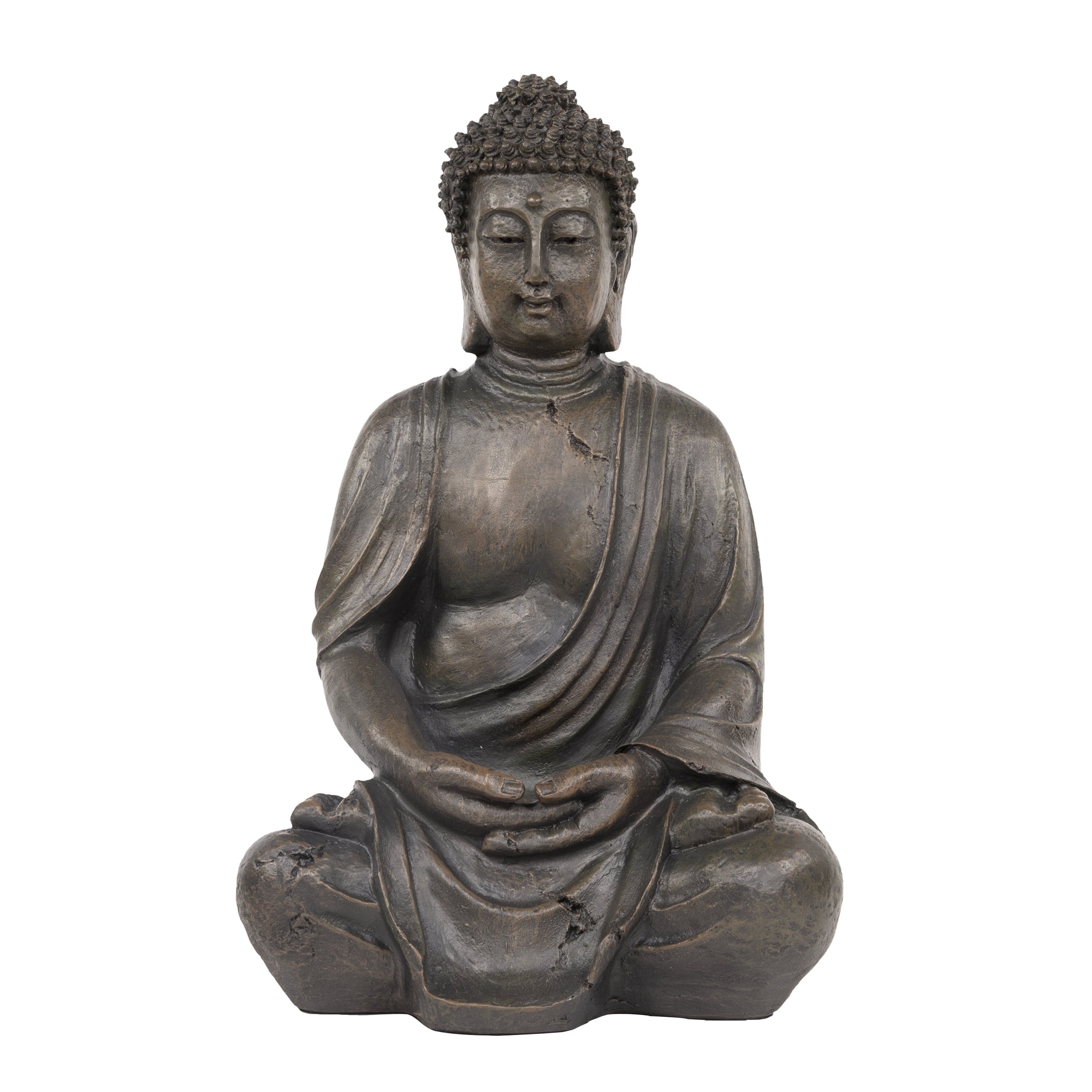 Alpine Corporation 15" Meditating Buddha Garden Statue