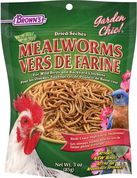 Brown's Dried Mealworms Wild Bird and Poultry Treats