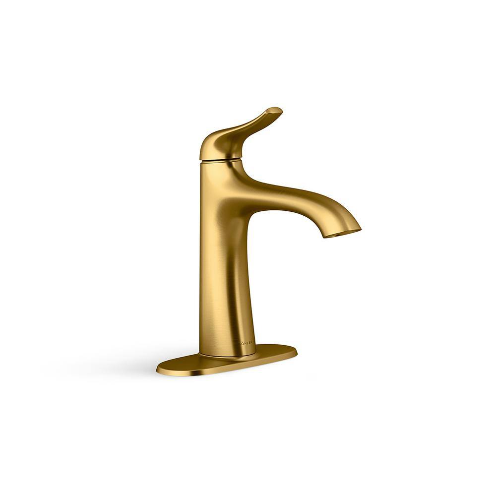 KOHLER Easmor Single-Handle Single Hole Bathroom Faucet in Vibrant Brushed Moderne Brass K-R28890-4D-2MB