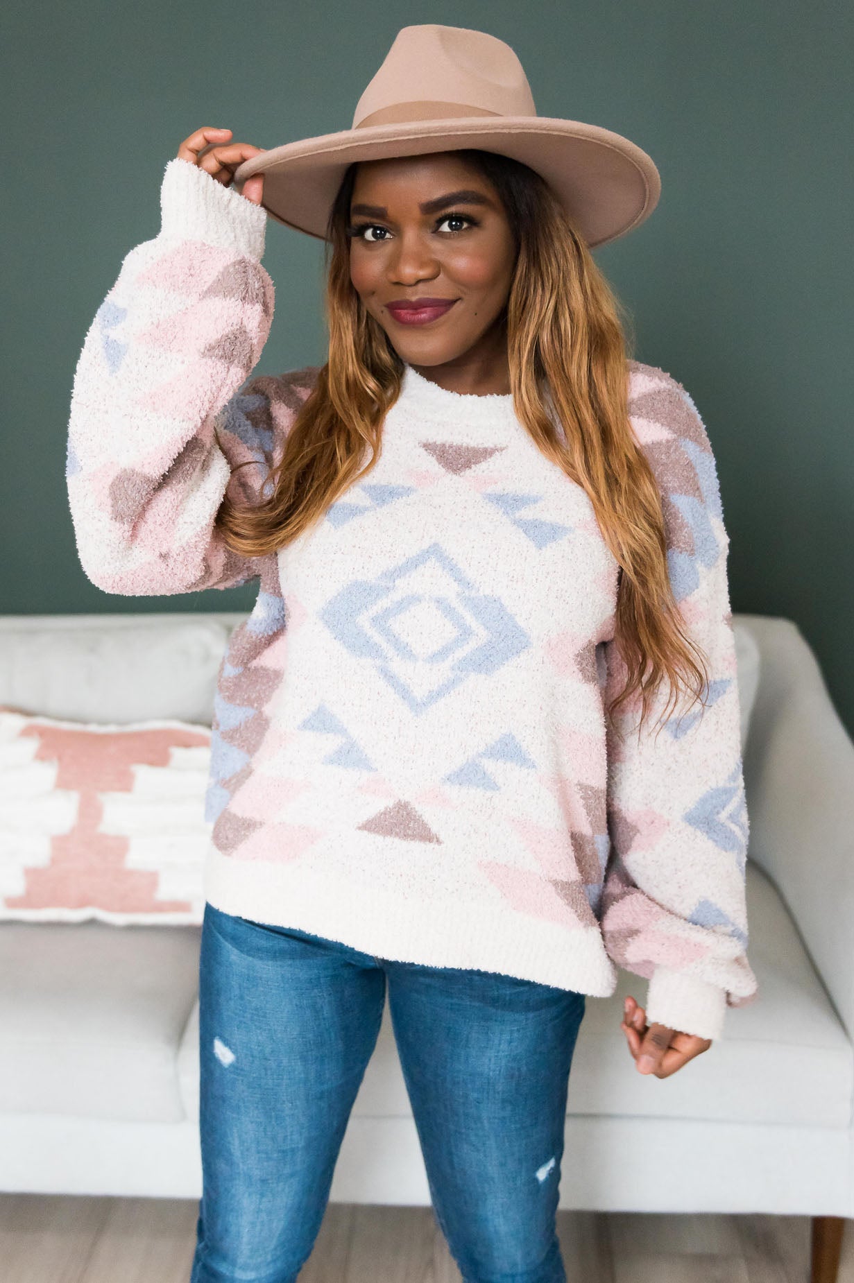 Happy Days Modest Aztec Sweater