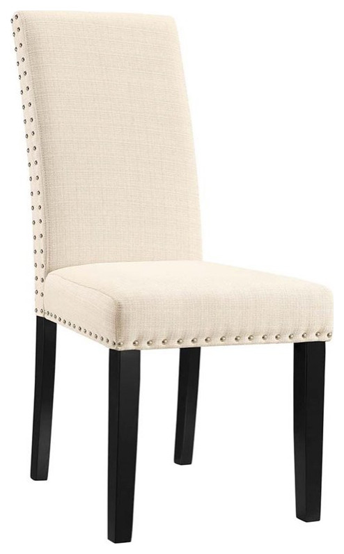 Modway Parcel 19.5 quotPolyester Fabric Dining Side Chair in Beige (Set of 2)   Transitional   Dining Chairs   by Homesquare  Houzz