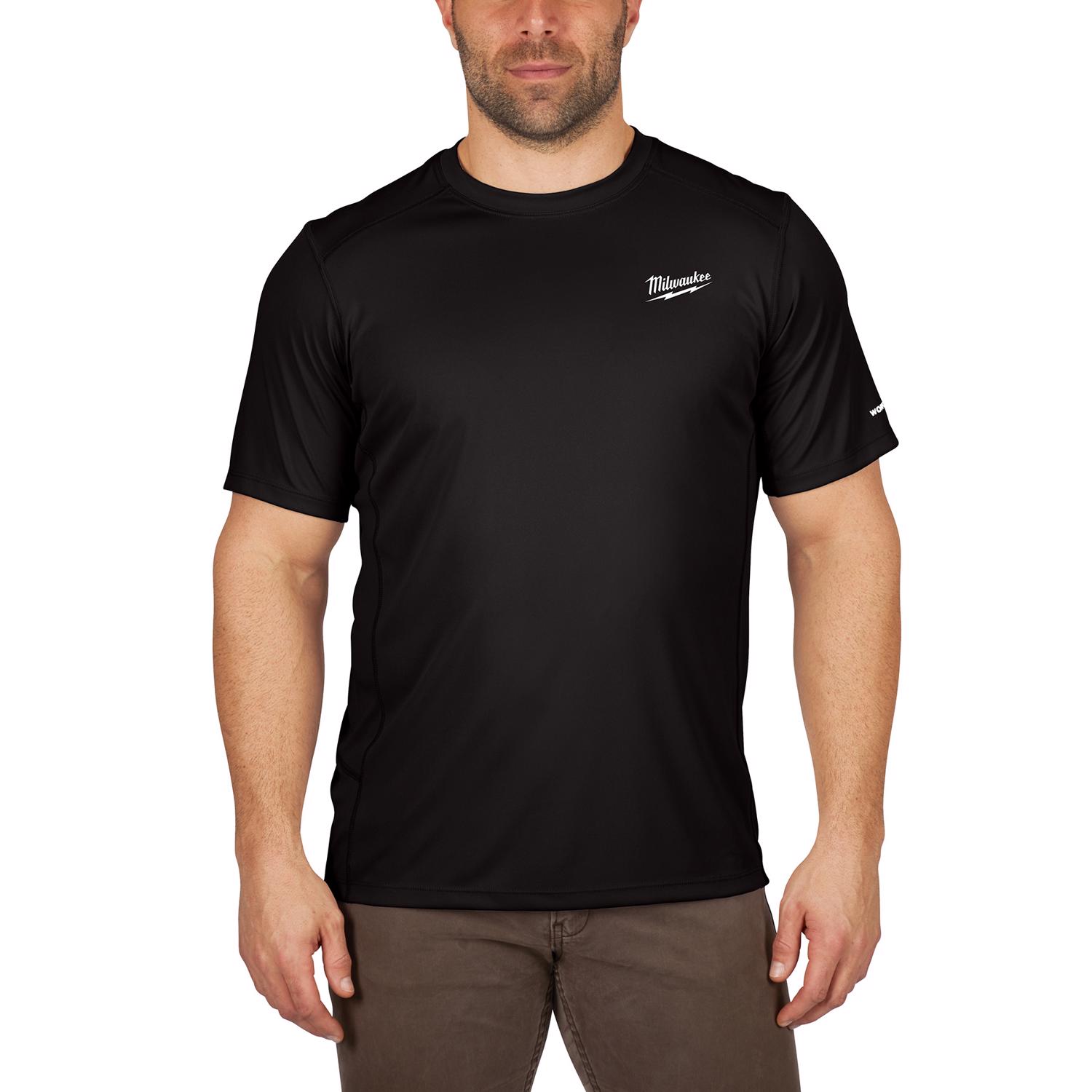 MW Workskin XL Short Sleeve Men\u0027s Crew Neck Black Lightweight Performance Tee Shirt