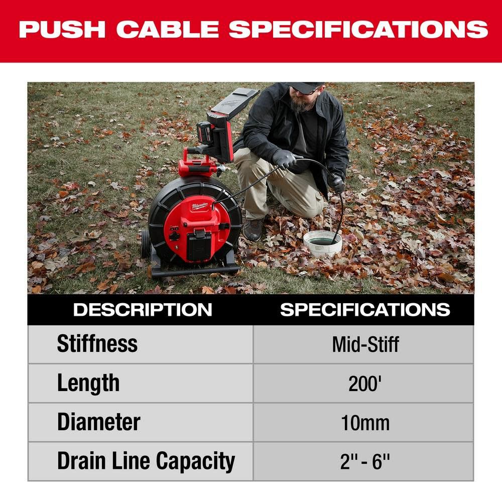 Milwaukee M18 200 Mid-Stiff Pipeline Inspection Reel 2975-20 from Milwaukee