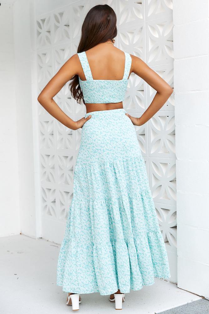 Love Me Always Maxi Skirt Aqua