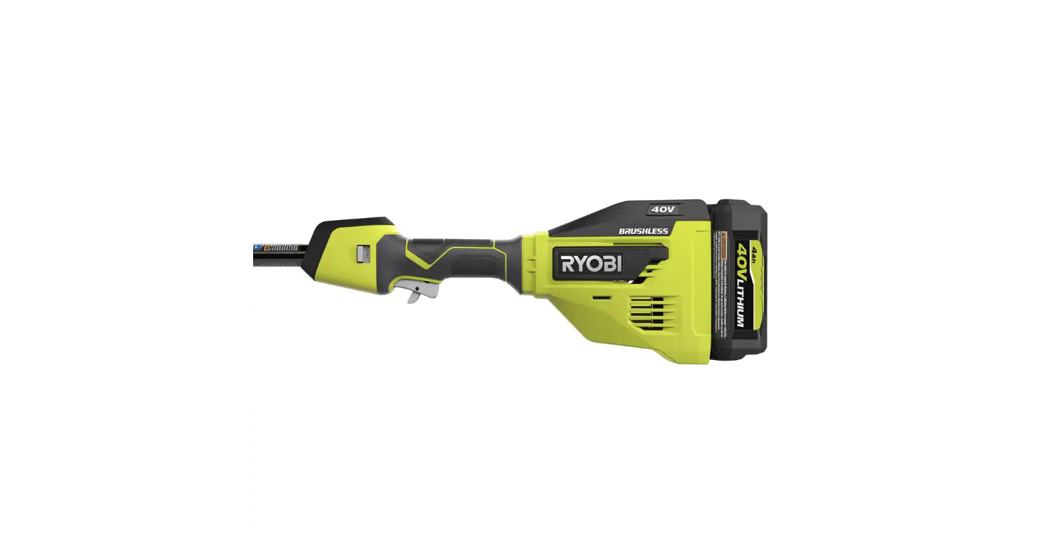 RYOBI RY40270VNM 40V Brushless Cordless Battery Attachment Capable String Trimmer with 4.0 Ah Battery and Charger