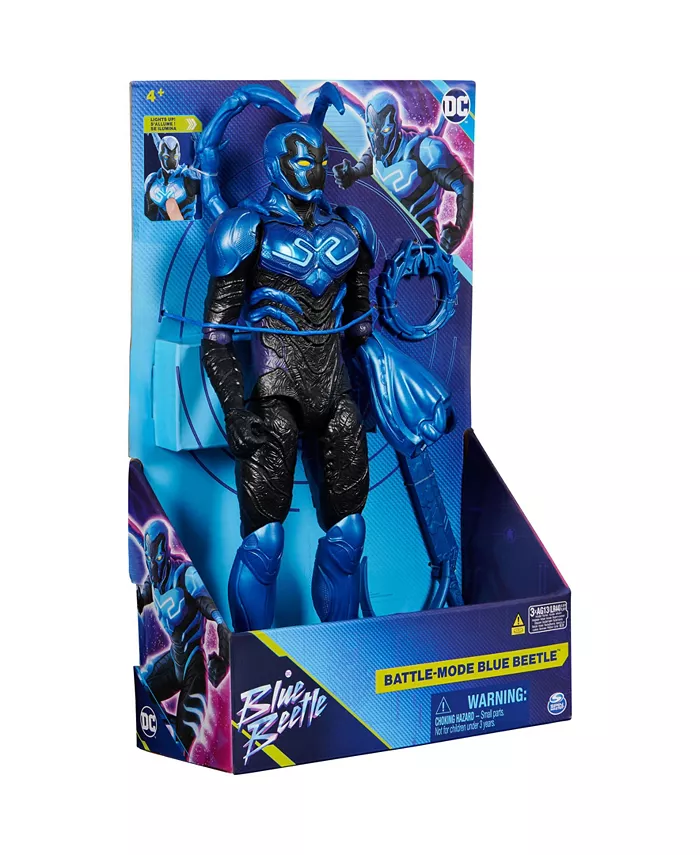 DC Comics Battle-Mode Blue Beetle Action Figure  12 in  Lights and Sounds  3 Accessories  Poseable Movie Collectible Superhero Toy  Ages 4 Plus