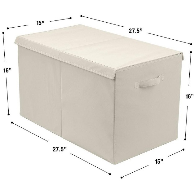 Sorbus Toy Chest With Flip top Lid Kids Collapsible Storage For Nursery Playroom Closet Home Organization Large Beige