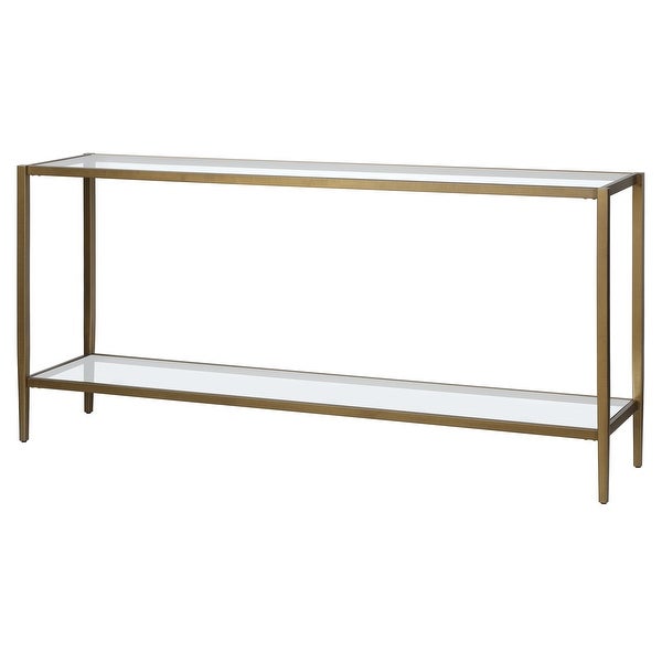 Hera 64'' Wide Rectangular Console Table with Glass Shelf