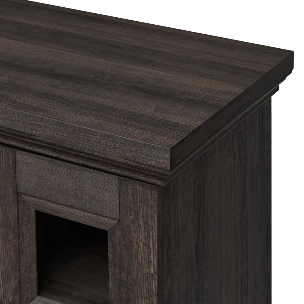 StyleWell Chelsea 62 in Freestanding Electric Fireplace TV Stand in Dark Brown Ash