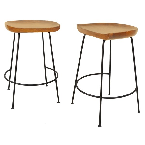 Mabel Scooped Seat Stool， Set of Two