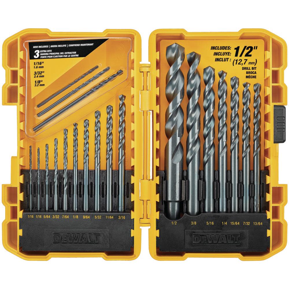 20 piece Black Oxide Drill Bit Set ;