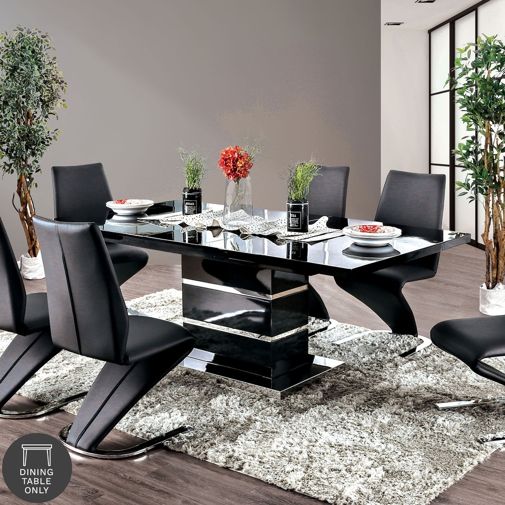 Strick   Bolton Ikemura Black 78 inch Expandable Metal Dining Table