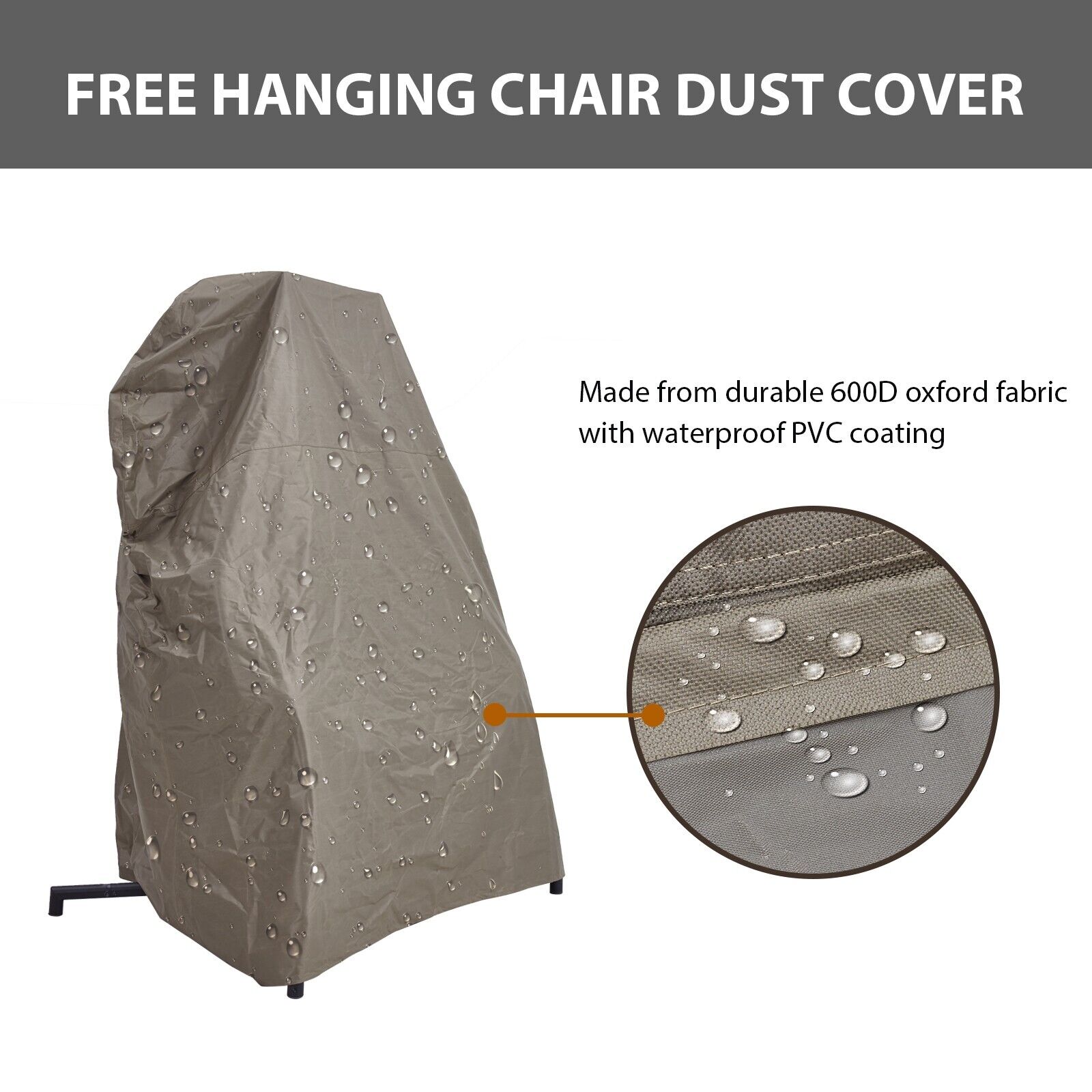 Premium 2-Seater Hanging Patio Egg Swing Cushion Chair With Stand