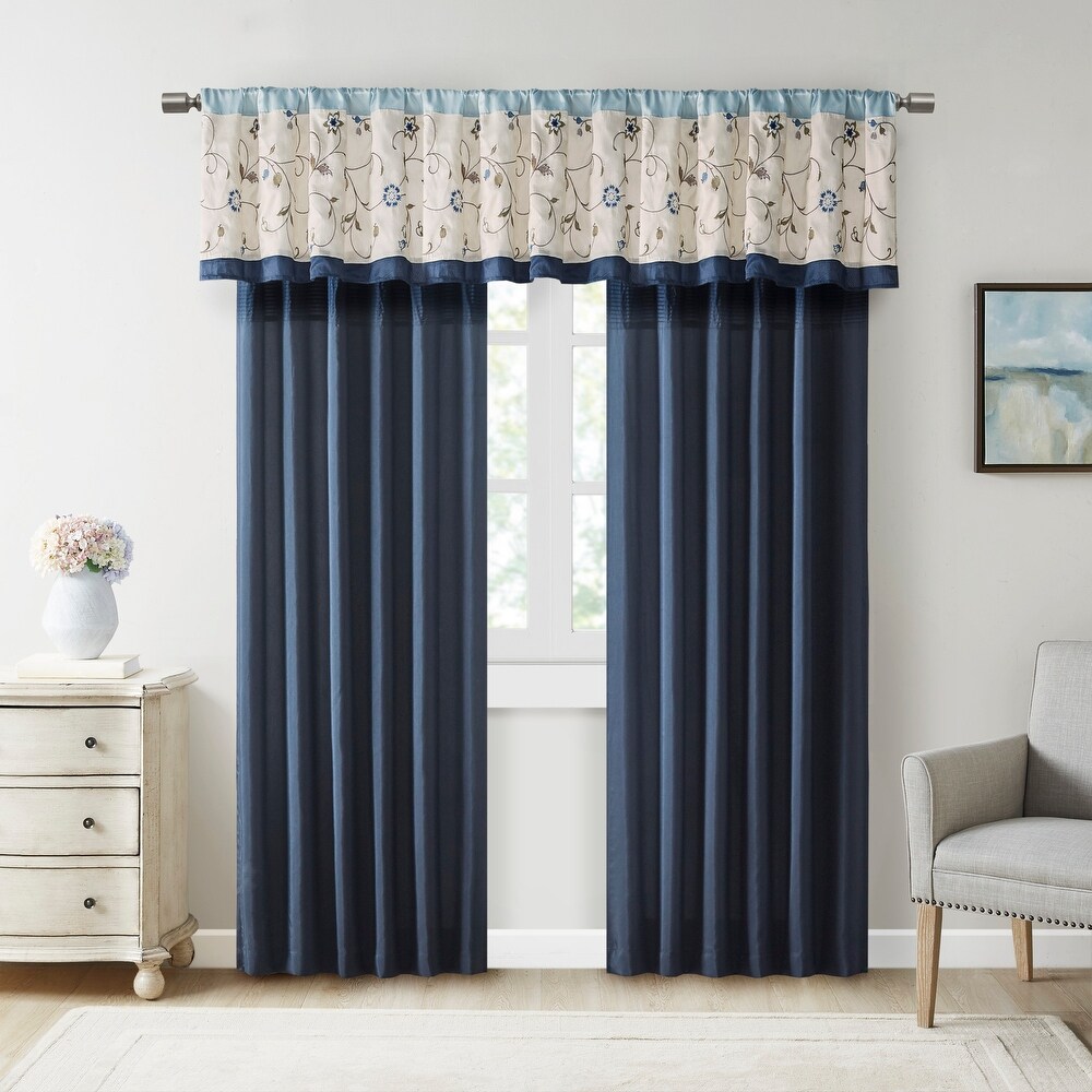 Madison Park Belle Embroidered Window Curtain Panel