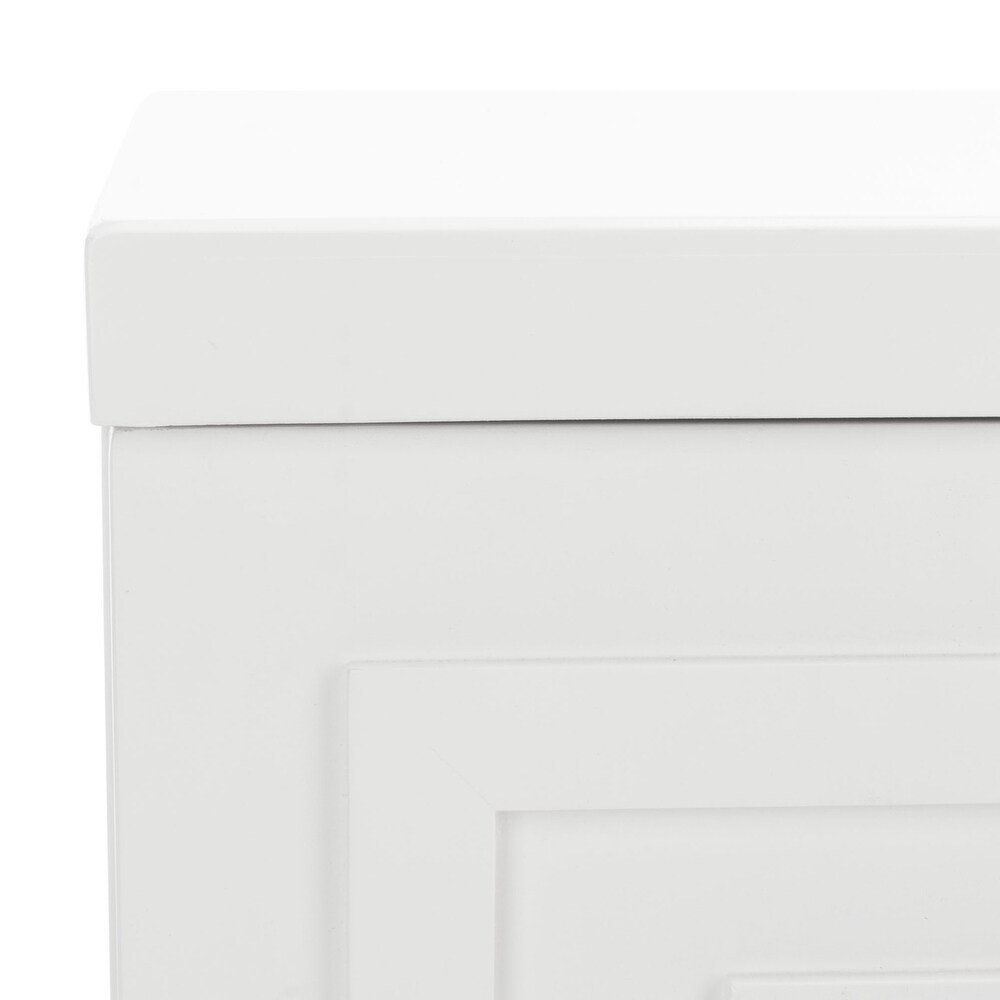 SAFAVIEH Luiza White/Gold 2 Drawer Nightstand