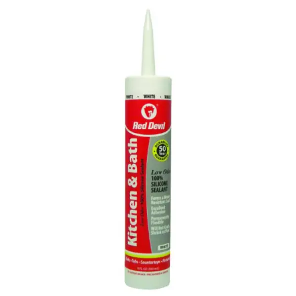 Red Devil 10.1 oz Kitchen and Bath Low Odor Silicone Sealant