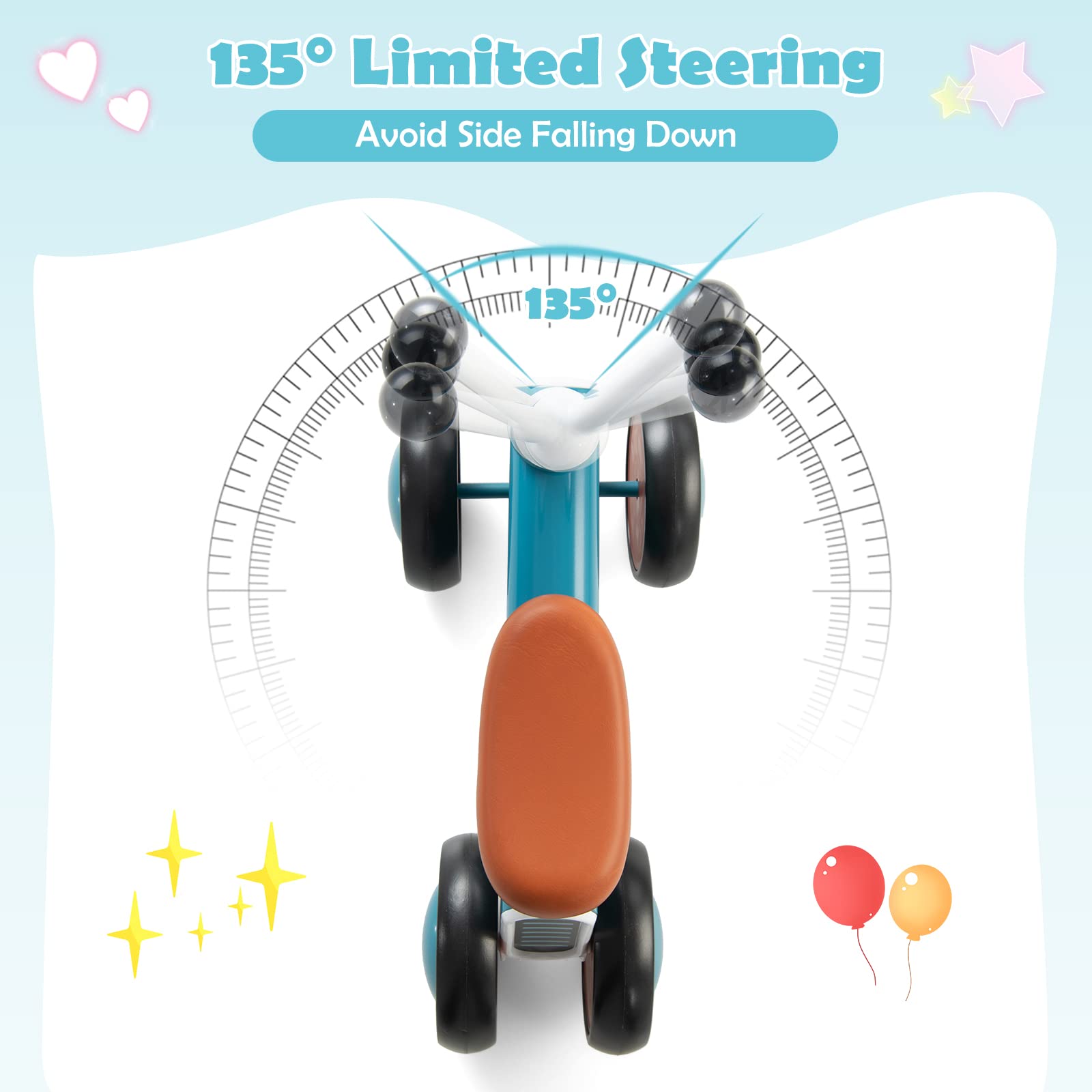 Costzon Toddler Ride On Toy, Baby Balance Bike 10-24 Month Toddler Walker w/ Limited Steering