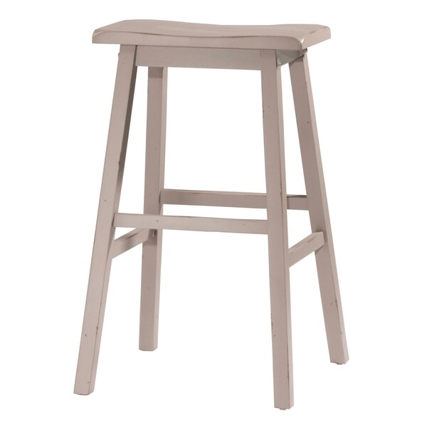 The Gray Barn Chatterly Non-swivel Backless Bar Stool， Gray